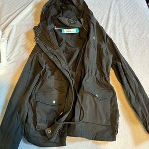 Eden Society Holly Contrast Hood Cargo Jacket Dark Grey - XL